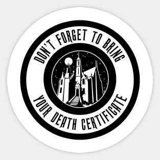 HM1DeathCertificate Sticker